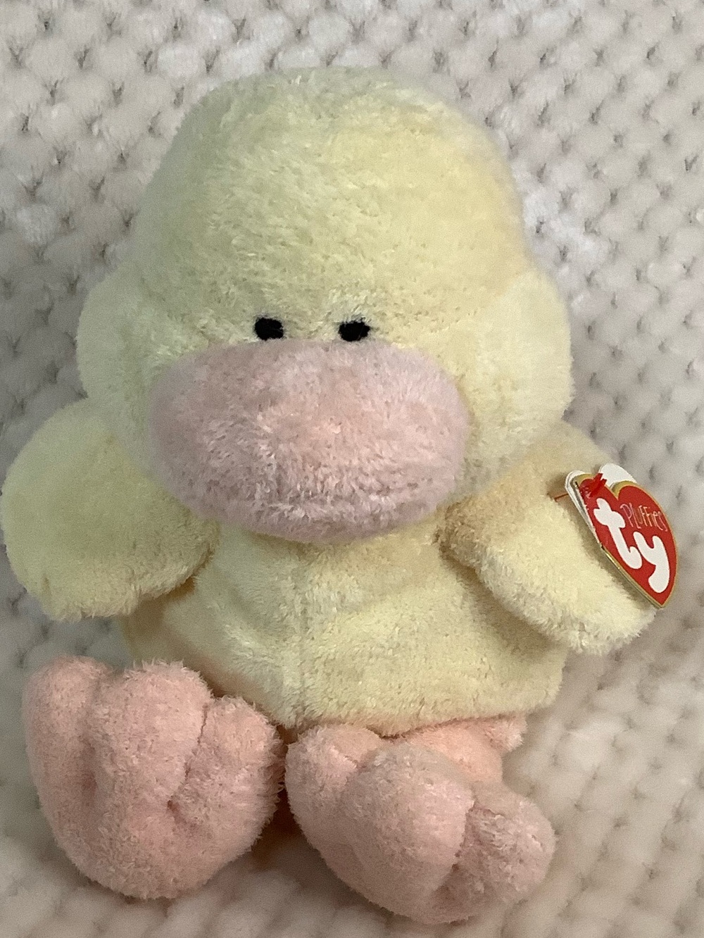 Ty Lux Pluffies Plush Puddles the Duck Retired Stuffed Animal Toy w Tags